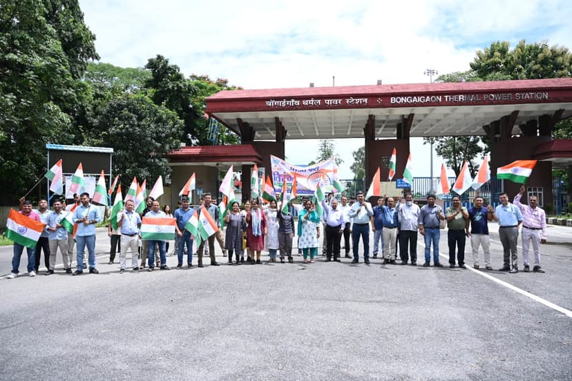 NTPC Bongaigaon Employees Join ‘Har Ghar Tiranga’ March