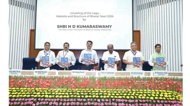 Union Minister of Steel and Heavy Industries Launches Logo, brochure and website of  ‘Bharat Steel'