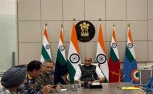 Defence Minister Rajnath Singh holds strategic meeting with CDS, Tri-Services Chiefs at South Block