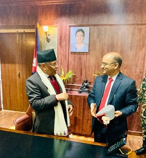 श्री नन्‍द लाल शर्मा, अध्यक्ष एवं प्रबंध निदेशक, एसजेवीएन ने नेपाल के प्रधानमंत्री से की शिष्‍टाचार भेंट