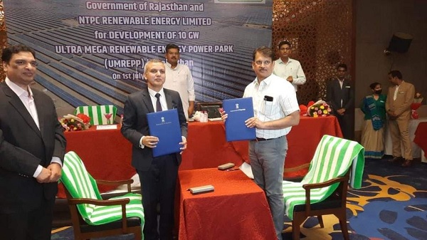 एनटीपीसी रिन्यूएबल एनर्जी लिमिटेड ने राजस्थान सरकार के साथ समझौता ज्ञापन पर किए हस्ताक्षर