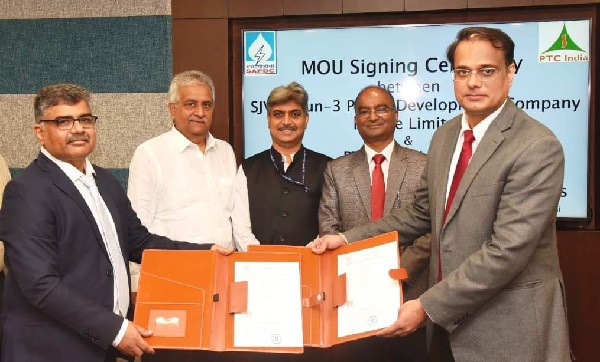 एसजेवीएन की सहायक कंपनी ने पीटीसी इंडिया के साथ समझौता ज्ञापन पर किए हस्ताक्षर