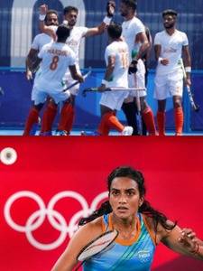  टोक्यो ओलम्पिक - बैंडमिंटन में पीवी सिंधु ने और हॉकी में  भारतीय टीम ने जापान को हराया।