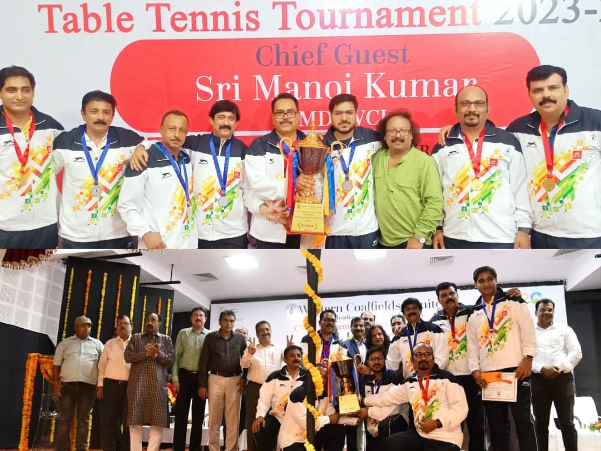 Coal India अंतर कंपनी टेबल टेनिस टूर्नामेंट 2023-24 का समापन: SECL टीम बनी उप विजेता